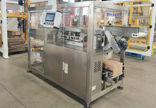 Машина для фасовки пакетов дой-пак в гофрокороба SH-ZX04-2